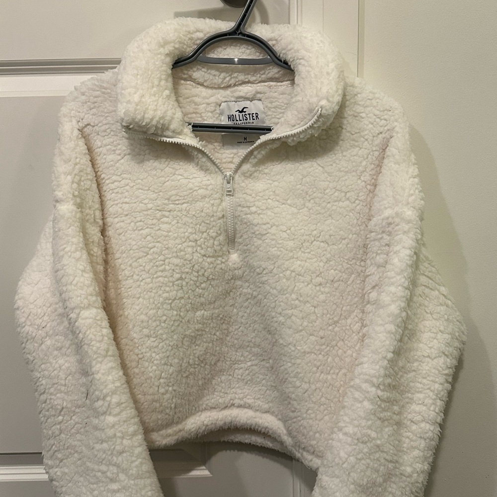 Hollister Women's White Teddy Jacket